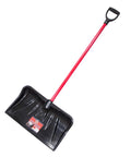 Beast Of A Snow Shovel With Wide Scoop And Fiberglass D-Grip For Driveways, heavy duty steel blade, ergonomic handle, 22 inch