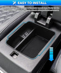 Outlander Center Console Organizer Tray for 2022 2023 2024 Mitsubishi with non-slip silicone liners installed in armrest area