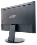 Rear view of black 19.5 inch HD+ monitor, VESA mountable with adjustable stand, showing HDMI and VGA ports.