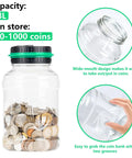 Digital Counting Piggy Bank With LCD Display For Adults 1.8L showing full jar with coins and details of lid and grooves