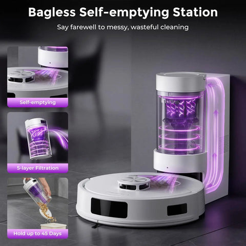 Robot Vacuum And Mop Combo With Bagless Self Emptying Station 18000Pa Suction LiDAR Mapping A Real Workhorse For Pet Hair
