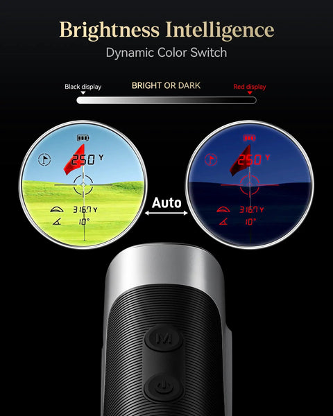 Game Changing Golf Range Finder With Slope And 1200 Yard Capability Light Adaptive Display In Any Lighting Conditions 7x Magnification Flag Lock Vibration Rechargeable Laser Range Finder With Magnetic Mount GolfVue Series 2 features dynamic color switch display for brightness intelligence.