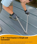 Person using Two In One Standing Seam Roofing Hand Seamer Tool For Metal Roof Panels Bending And Seaming Pro Grade Heavy Duty