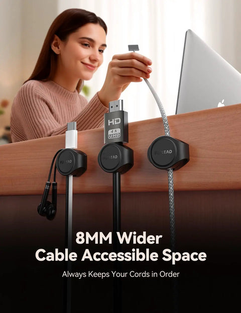 8 Pack Silicone Magnetic Cable Clips For Under Desk Cable Management And Adhesive Wire Hider Tangle Free Desk Organizer