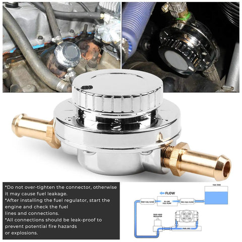 Dial In Your Street Build With This Universal Fuel Pressure Regulator showing chrome finish, zinc fittings, and dual inlet tubes.