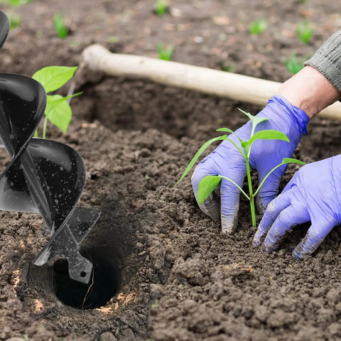 Heavy Duty Garden Auger Drill Bit For Fast Planting 3x16.5 Inch with solid spiral blades preparing soil for planting
