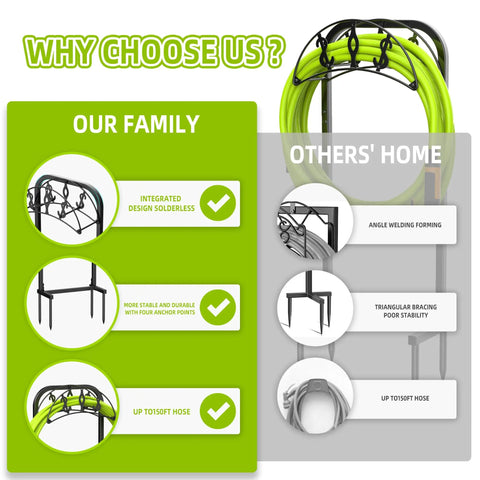 Freestanding Garden Hose Holder With 4 Spikes Heavy Duty Hose Reel Keeps 150 Ft Of Hose Neatly Stored Hose Hanger Comparison