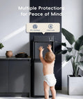 Bottom Loading Four In One Water Dispenser With Built In Bullet Ice Maker Pouring Cold Hot And Room Temperature Water On Demand, child-safe design.