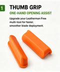 One Hand Opening Thumb Grip Accessory For Free Series P2 And P4 Multi Tools Lightweight Attachment in orange color