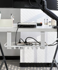 Heavy Duty Under Desk Cable Management Tray Designed As A Complete Game Changer For Crushing Cord Chaos Without Any Messy Drilling To Keep Your Workspace Looking Slick And Totally Stress Free In Matte White, mounted under desk.