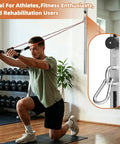 Man using Adjustable Resistance Band Wall Mount System Heavy Duty Steel Anchor Kit For Home Gym in a fitness setup.