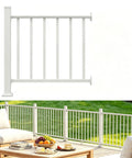 Badass 3Ft White Deck Railing Kit For Outdoor Porch Patio Balcony With Hella Tough Aluminum Posts, 3ft railing visible outdoors.