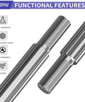 Beefed-Up Heavy Duty Steel 44 Inch Go Kart Live Axle Kit With 1 Inch Bore shown with fine thread and step down ends