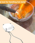 Top Shelf Graphite Crucible Set For Melting Metal Includes Six Heavy Duty Clay Pots And Two Heat Proof Casting Tongs, Straight Fire High Temp Silversmithing Toolkit For Jewelry Making Jobs being used for metal pouring.
