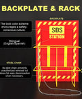 Yellow Heavy Duty SDS Wall Station Set With 3 Inch Ring Binder Wire Rack Display Sign Chain Mounting Hardware Safety Posters