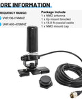 Beefy Dual Band Ham Radio Antenna For Vehicle, VHF 136-174MHz And UHF 400-470MHz, with NMO Lip Mount Bracket on display