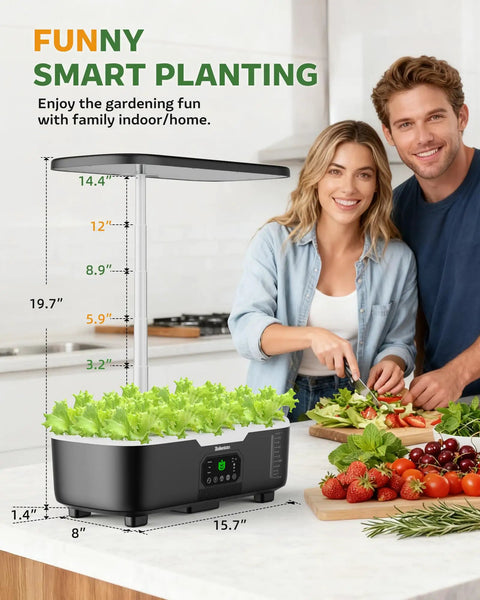 Indoor Hydroponic Garden Kit With 15 Pods LCD Touch Panel 6L Reservoir Smart Misting System For herbs veggies flowers setup