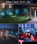 Outdoor Solar Torch Lights 4 Pack With 99 LED Flickering Flame IP65 Waterproof Garden Yard Decor Realistic Torch Effect