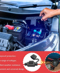 Heavy Duty Automotive Replacement Fuse Holders Waterproof Pvc Shell Top Shelf Electrical Connectors For Vehicle Wiring Systems Moisture Resistant And Built Tough To Handle Any Backroad Journey Or Beater Car Mod, showing a person accessing a fuse box under the car hood.