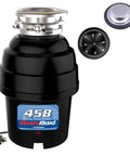 Three Quarters HP Anti Jam Garbage Disposal With Stainless Steel Grinding System 2700 RPM Black Quiet Operation