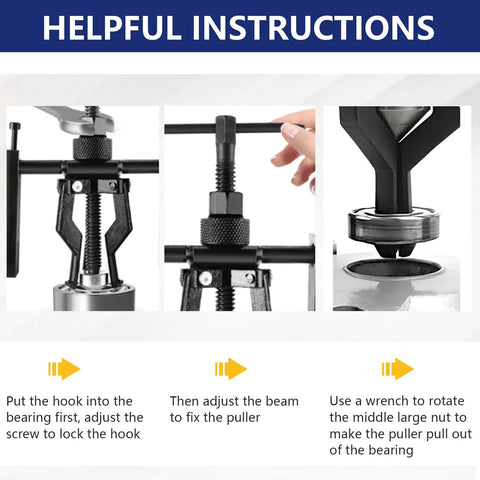 Thsakzo 3-jaw inner bearing puller kit for automotive use, carbon steel, in operation
