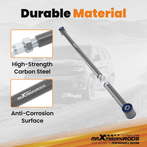 Rear Adjustable Track Bar For Ford Mustang 2005-2014, Adjustable Eye To Eye Length 1032mm To 1092mm (40.6in To 43in), PU Bushing With Grease Zerk Fitting, Centers Axle For Beef Up Handling And Smooth Ride. High-strength carbon steel track bar with anti-corrosion surface