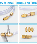 Installation of All Brass Four Piece Reusable Fittings Set For Quarter Inch ID Hose And Quarter Inch NPT Connectors