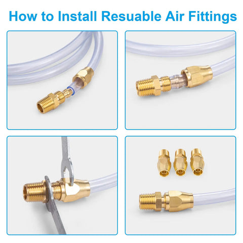Installation of All Brass Four Piece Reusable Fittings Set For Quarter Inch ID Hose And Quarter Inch NPT Connectors