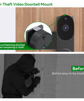 Anti-Theft Doorbell Camera Mount For Orbitell Video Doorbell, No-Brainer Anti-Blocks Motion Sensor, shown installed on door.