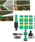 Heavy Duty 24 Pcs Hose Connector Fitting Set With G1/2 Quick Connect Garden Hose Repair Kit, ABS Water Pipe Joints And Couplings For Irrigation Car Washing And Pet Bathing That Is Totally Sick. ABS hose connector set with nozzle and fittings