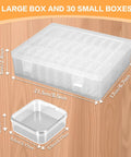 Large Bead Organizer Box With Thirty One Mini Clear Storage Compartments Hinged Lid Craft Box dimensions diagram