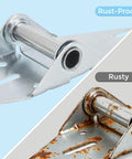 Bad Ass 2 Pack Number One Garage Door Hinges Heavy Duty 14 Gauge Galvanized Steel comparison of rust-proof and rusty hinge.