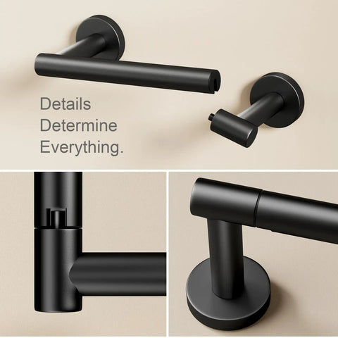 Stainless Steel No-Slip Pivoting Double-Post Toilet Paper Holder Wall Mount Dispenser For Mega Jumbo Rolls, matte black details