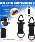 Scuba Octopus Mouthpiece Holder Silicone Octopus Keeper For 2nd Stage Regulator With Clip And Spring Ring Black Pack Of 2