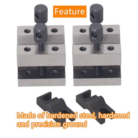 V Block Set With Clamp For Precision Machinist Work In Hardened Steel 90 Degree V Block Pair 1-3/8 X 1-3/8 X 1-3/16 Inches