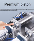 Heavy Duty Horizontal Pneumatic Piston Liquid Filling Machine Stainless Steel Double Head showing premium piston detail.