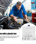 Mechanic using Stainless Steel Clevis Pin Assortment Kit with round and flat head pins, 12 sizes T shaped pins, 96 pieces in workshop