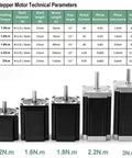 Nema 23 Planetary Reducer Gearbox Kit For Stepper Motor 1.2-3Nm Torque Step Down Speed Control 4 To 1 Ratio technical parameter chart.