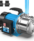 2HP Portable Shallow Well Pump For Home Use 1800 GPH Water Transfer Pump 110V Stainless Steel Garden Booster