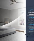 Real Deal 4 Inch Canless Recessed LED Lights Featuring Quick Dial 5 Cct Color and Heavy Duty Brackets in a stylish bedroom setting.