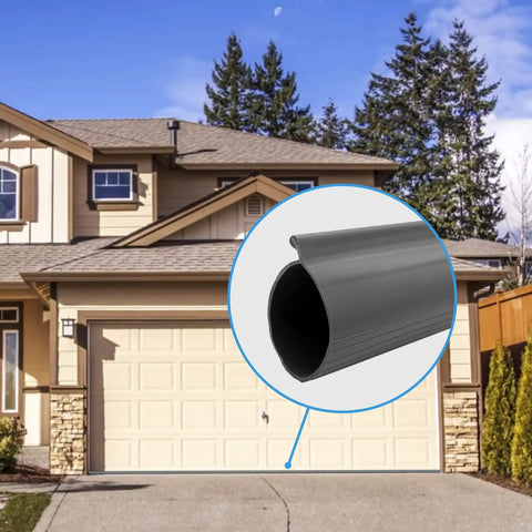 Gray P-Bulb Bottom Weather Seal for Overhead Garage Door showing 1-1/2 bead end profile, fits 16ft4in models
