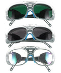 Built Different Welding Safety Goggles With Top Shelf Impact Resistance And Dust Splash Proof Black Gray Lenses For Heavy Duty Shop Work And Everyday Welder Gear in three color variations.