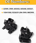 Left And Right Engine Motor Mounts Heavy Duty Direct Replacement For 1999 To 2006 Chevy Silverado Tahoe Sierra 1500 V8 4.8L 5.3L 6.0L OE Style A2909 A2909, two black mounts