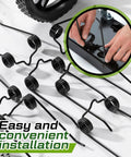 20 Pcs Dethatcher Replacement Spring Tines for Lawn Tractor Attachment, shown with easy installation and black spring steel material.