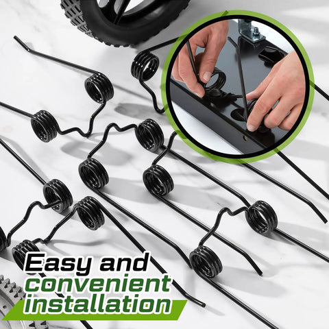 20 Pcs Dethatcher Replacement Spring Tines for Lawn Tractor Attachment, shown with easy installation and black spring steel material.