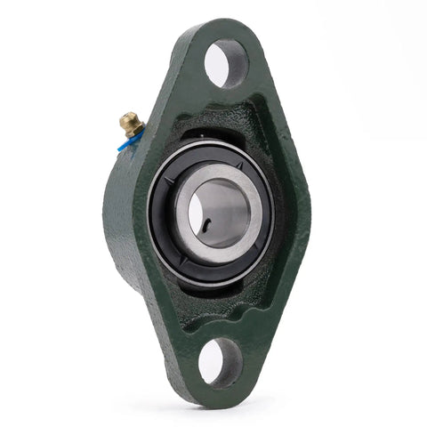 Green flange mounted pillow block bearing from Two Pack UCFL205-14 Pillow Block Bearing Set With 0.875 Inch Bore, Flange Mounted, Self Aligning