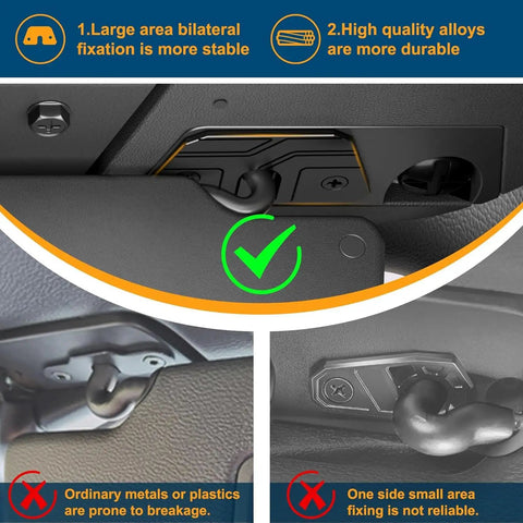 Sun Visor Repair Kit For Wrangler JK JL Gladiator 2018-2023, 2 Pack Aluminum Visor Clips Installed in Jeep Interior
