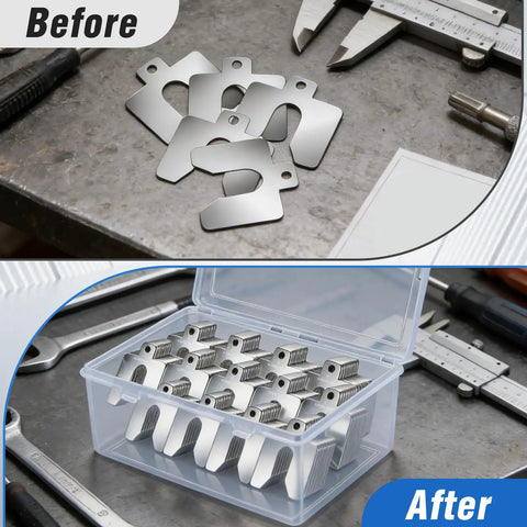 156 Piece Slotted Stainless Steel Shim Kit 4x4 Inch Shims For Leveling With Precision Thicknesses From.001 To.125 Inches in storage box