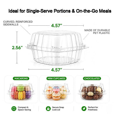 Snag This 50 Pack Super Sealed Hinged Food Containers With Secure Flip Top Lids For Cake Slices Pastries And Quick Bites Totally Leak Proof Square Clamshell Boxes For On The Run Delivery