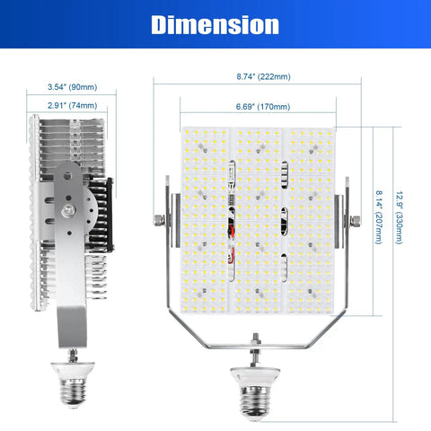 Dimensions of 200W Shoebox LED Retrofit Kit With 29000 Lumens At 5000K For E39 Base Parking Lot And Tennis Court Lighting